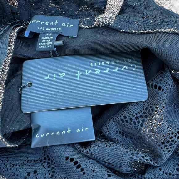 New Current Air Womens Metallic Gold Twist Front Sleeveless Bodycon Midi Dress - Picture 7 of 7